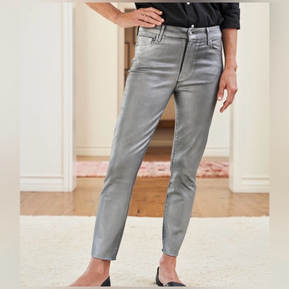 frank & eileen // size 31 // sligo italian waxed denim skinny jeans // silver